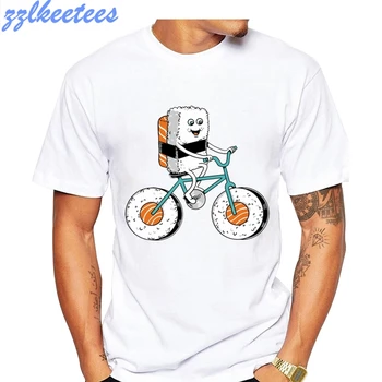 Cool Mados Mielas Dviratininkas Marškinėliai trumpomis Rankovėmis Vyrams, Suši, važiuojant Dviračiu Tee Marškinėliai Aukštos Kokybės Custom Print Dviračiais T-shirt