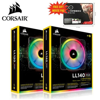 Corsair LL Serijos LL120 LL140 RGB Dual Šviesos Linijos RGB LED PWM Vieno Fan Pack 3 Fan Pack su Apšvietimo Mazgas Pro