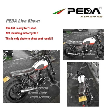 D1 PEDA Brolis Cafe Racer Sėdynės 64cm JUODA Retro Peštynės Pertvarkyti Motociklo Sėdynės Derliaus Odos Košė Uzeal Brikstono sella HONDA