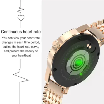 Deimantų dygliuotos Smart Žiūrėti 2020 Moterų Gražių LW20 Smartwatch IP68 Vandeniui Apyrankę Širdies ritmo Plieno Laikrodžiai Dovana Mylėtojas