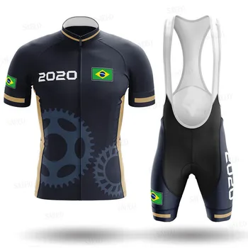 Dviračių jersey 2020 m. Vasarą Brazilija dviračių komanda dviračių džersis nustatyti kvėpuojantis, greitai džiūstantys Maillot ciclismo Pro cycling drabužiai