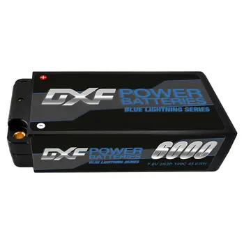 DXF lipo Baterija 2S Neūžauga Lipo 7.6 V 6000mAh 120C Baterija RC Lipo Baterijos su 5mm Kulka Konkurencijos Trumpas-Pack 1/10 Buggy