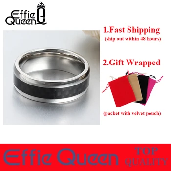 Effie Karalienė Karšto pardavimo Punk Stiliaus Piršto Žiedą Vyrų Dovana Naujas Mados Anglies Pluošto, Titano Plienas Vyrų Žiedas WTR88