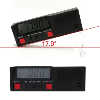 Elektroninis Skaitmeninis LCD 360 Laipsnių Inclinometer Kampo daviklis Matlankis lygio Langelis Matuoklis su Magnetinis pagrindas Mechaninė Galia-apie W310