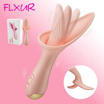 FLXUR Silikono G-taško Vibratorius, Liežuvio Spenelių Masažas 10 Vibravimo Režimą Ramioje Klitorio Stimuliatorius Masturbator Sekso Žaislai Moterims