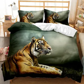 Grožis ir jėga, tigras twin karalienės ir karaliaus vaikai patalynės komplektas prabangių visą dydį nustato rožinė lova šalikas nustatyti antklode padengti miegamasis
