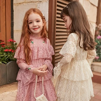 Gėlių Siuvinėjimas Vaikai Šalis Suknelė Mergina 8 10 12 2020 metų Naujų korėjos Stiliaus Mados Princesė Suknelė Paauglės Mergaitės