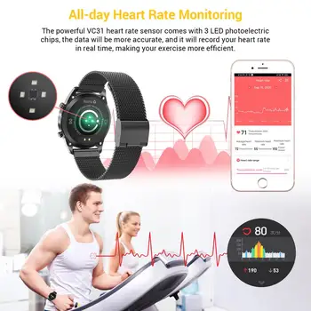 HopoFit smart watch moterų, vyrų Sporto vandeniui laikrodis Širdies ritmo miego stebėti Telefono Skambučių priminimas 