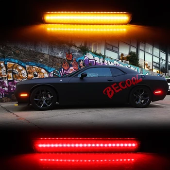 IJDM Priekiniai Gintaro Galinis Raudonas LED Šoninis Gabaritinis Žibintas Už-2020 M. Dodge Challenger Šoniniai Gabaritiniai Žibintai,Pakeisti OEM Sidemarker Lempos