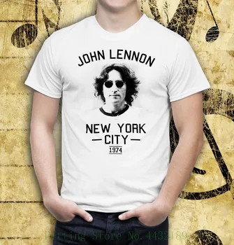 Johnas Lennonas Niujorke 1974 M. Baltieji Vyrai Atspausdinta Marškinėliai Trumpomis Rankovėmis Marškinėlius Medvilnės T Shirts