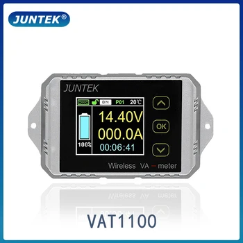 JUNTEK VAT1100 100V 100A Belaidžio ammeter voltmeter baterijos talpa stebėsenos kulono counter 12V 24V 48V spalvotas ekranas matuoklis