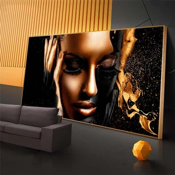 Juodojo Aukso Nuogas Moteris Tapybos ant Drobės Afrikos Sienos Menas, Plakatų ir grafikos Skandinavijos Sienos Nuotraukas, už Kambarį