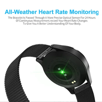 K9 Smart Žiūrėti Plieno, Atsparus Vandeniui Mados Apyrankę Fitness Tracker Smartwatch Vyrų Širdies Ritmo Monitorius Sporto Q8 Smart Žiūrėti Atnaujinti