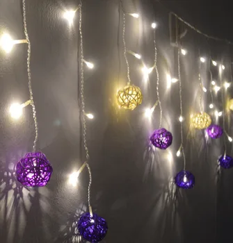 Kalėdos/vestuves/šalis Varveklis Šviesos 4M 96LED 0.3/0.4/0.5 m bangos formos 8 darbo Režimai, LED pasakų lempa su restorano rotango kamuoliai