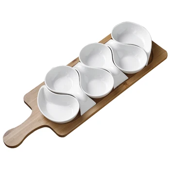 Keramikos plokštės vaisių lėkštės salotų dubenį medinis padėklas Japonų stalo reikmenys, virtuvės maisto ruošimo įrankiai, namų kepimo kepimo padažu patiekalas SP504