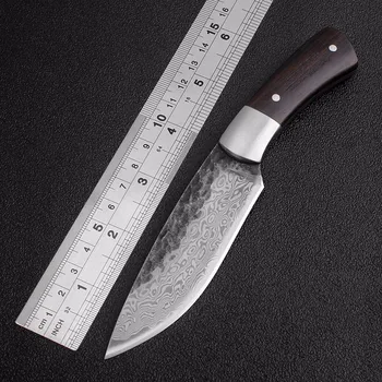 KKWOLF Aukštos Kokybės medžioklės peiliai, medienos rankena kempingas išgyvenimo taktinis fiksuotas peilis šiaurės amerikos medžioklės Tiesus peilis NAUJA