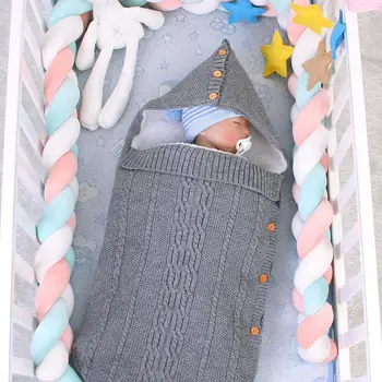 Kūdikių miegmaišiai, Vokai 0-6M Rudenį, Žiemą Storas Miego maišai Kūdikio vežimėlį Kietas Mezgimo Naujagimiams Suvystyti Wrap Kokoną