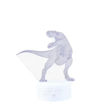 LED Dinozaurų Lempos Vaikų Miegamasis 3D Apšviesti Lempa Optinio Stalo Naktį Šviesa, Su 7 Spalvų Keitimas Kūrybos Naktiniai Žibintai