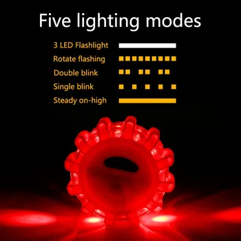 LED Kelių Saugos Blyksnius Mirksinti Įspėjamoji Lemputė Pakelės Raketos Pagalbos Disko Švyturys Su Magnetinis pagrindas Automobilių Jūrų Laivu