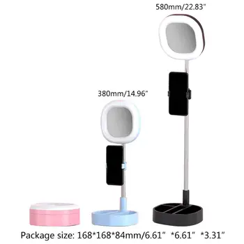LED Selfie Žiedas Šviesiai Foto Kamera, Šviesos, Fotografijos Pritemdomi Vaizdo Šviesos, su Stovu Telefono Laikiklis, skirtas Makiažas 
