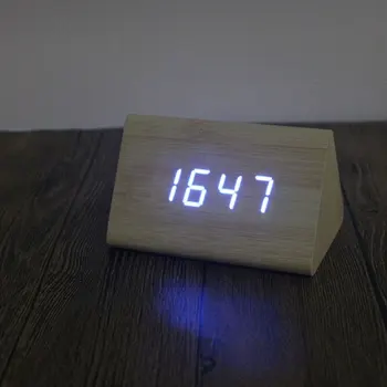 Mediniai Medienos Laikrodis Modernus Medienos Nauja Versija Skaitmeninis Elektroninis Stalinis Laikrodis LED Ekranas, Laiko Namuose, Vaikų, Miegamojo, Biuro