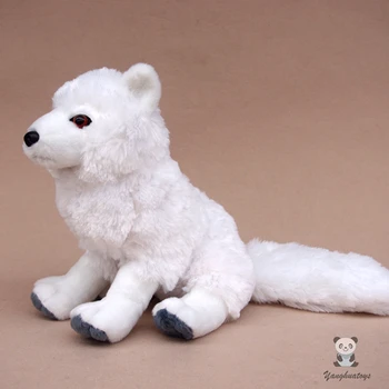 Mielas Žaislai, Pliušas Laukinės Gamtos, Arkties Lapės Doll Realaus Gyvenimo Iškamša Žaislas Baltos Lapės Minkštos Lėlės