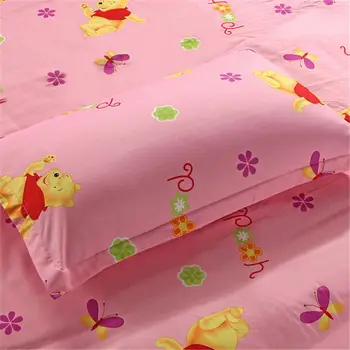 Mikė pūkuotukas šalikas patalynės komplektas visu dydžiu antklode padengti mergaičių namų dekoro twin butas lapas 3pcs pink cartoon nemokamas pristatymas
