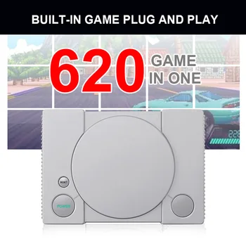 Mini 620 Retro Vaizdo Žaidimų Konsolės, du kartus Žaidėjų 8 Bitų Palaikymą, AV-Out Šeimos TELEVIZIJA Šviesą grąžinantys Žaidimai Valdytojas