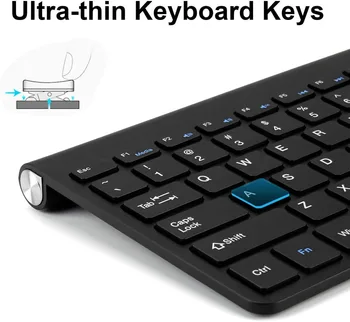 Mini USB Wireless Keyboard Mažas Kompiuteris Plonas, Kompaktiškas Išorinę Klaviatūrą ir pelę Nešiojamieji kompiuteriai Tablet 2.4 Ghz 78 Klavišai Rechageable