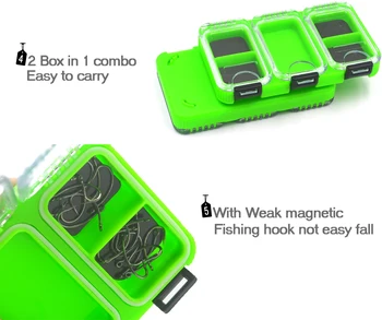 MNFT 1 Combo (2 Vnt Dėžutė) ABS Žvejybos Reikmenys Dėžės Kabliukai Jaukų, Masalų ir kt. Karpių Žvejybos Reikmenys Vandeniui Su Magnetinį Lauką