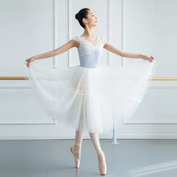 Moterys Baleto Tiulio Sijonas Ilgas Šokių Sijonas Romantiška Baleto Mdc Traukti Lyrinis Baleto Suknelė-Ballerina klasikinio šokio kostiumai