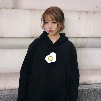 Moterų Harajuku Omletas Grafikos Spausdinimo Mielas Kūrybos Negabaritinių Hoodie Šilta Palaidinukė Kpop Streetwear Hoodies
