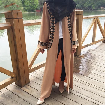 Musulmonų Moterys Maxi Dress Ilga Mantija Abaja Dubajus Plius Dydžio Megztinis Paryer Ramadanas Islamo Drabužių Artimųjų Rytų Panele Laisvalaikio Kaftan