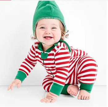 Naujas gimęs kūdikis drabužius Kalėdos Juostelė Kūdikių Berniukų, Mergaičių Kalėdų ilgomis Rankovėmis Romper Kalėdų Sleepsuit Sleepwear bamblys kostiumas
