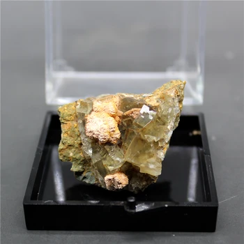 Naujas mineralinės！ Natūralus Reta, geltonos spalvos fluorito mineralinių egzempliorių Akmenys ir kristalai crystal Healing siųsti dėžutė dėžutės dydis 5.2 cm
