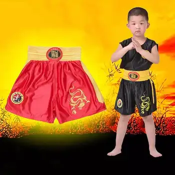 Naujas Siuvinėjimo Dragon Vaikams, Suaugusiems, Jiu Jitsu Muay Tajų, MMA Bokso Šortai Nustatyti Sanda Grumiasi Treniruotės Uniformų Komplektus XXS~3XL