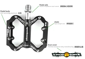 Naujas Ultralight dviračio pedalas visi CNC mtb XC DH kalnų dviračių pedalų Medžiaga Aliuminio lydinys 3 Guolių Pedalai