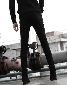 Nauji Aukštos streetwear hip-hop vyrų kelnės juoda paprasta ruduo ilgas užtrauktukas mados asmenybės vyrų Liesas Punk klasikinės kelnės