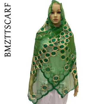 Naują afrikos, šalikai, šaliai, kaklaskarės siuvinėjimo moterys Net Mažas Šalikas hijab šalikas už skaros BM1026