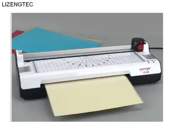 Nemokamas Pristatymas LIZENGTEC Karšto &Šalto Popierius Žoliapjovės & Kampe Apvalesnės Roll Laminavimo Mašina A4 formato Popieriaus Nuotrauka