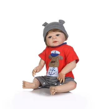 NPK Reborn baby boy lėlės 22inch visą silikono kūno atgimsta kūdikiams nekilnojamojo miega naujagimiams, žaislai vaikams, dovana bonecas