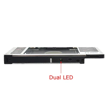 Originalioje Pakuotėje Aliuminio 2nd HDD Caddy 12,7 mm SATA 3.0 Dviguba LED Indikatorius 2.5
