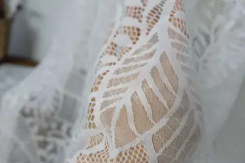 Platus 78cm aukštos kokybės stiklo siūlų lapai vienpusis blakstienų nėrinių audinio sijonas, suknelė, vestuvių suknelė priedai