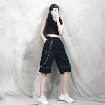 Platus kojų Krovinių ziajać aukšto juosmens hip-hop street poilsiu moterų sweatpants korėjos stiliaus plius dydis 2020 