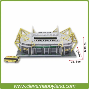Protingas ir Laimingas 3d dėlionę modelis Westfalen stadionas Provinz Westfalen BorussiaDortmund suvenyrų popieriaus, medžiagos
