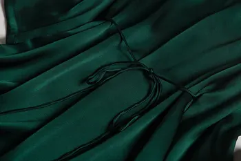 Rašalo Žalia Prabanga Sunkiųjų Mulberry Šilko Suknelė Moterų Elegantiškas Šilko Suknelė 
