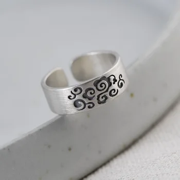 S925 sidabro šviesą Tailando sidabro, matinės sidabro žiedas didmeninė Xiangyun grūdų tagliatelle žiedas