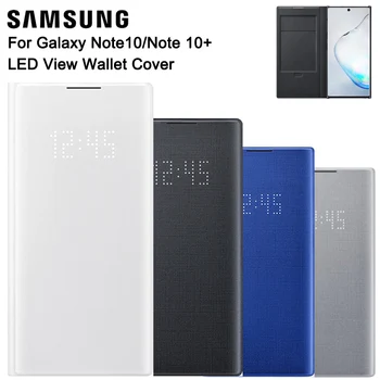 Samsung Originalus LED Peržiūrėti Piniginės Padengti Apsaugos Atveju Galaxy Note 10 Plius Note10 5G X Pastaba Miego Funkcija Kortelė Kišenėje