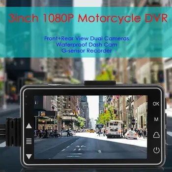 SE300 1080P Motociklo DVR Brūkšnys Cam Priekiniai+Galiniai Peržiūrėti Moto Vaizdo įrašymo Dvigubo objektyvo 32G
