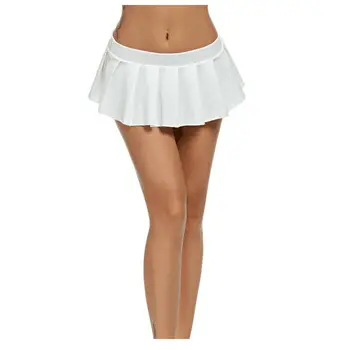 Sexy Moteris Klostuotas Mini Sijonas Moksleivė Micro Trumpą Suknelę Cosplay Klubas Kostiumas Mini Sijonas Naktinis Klubas